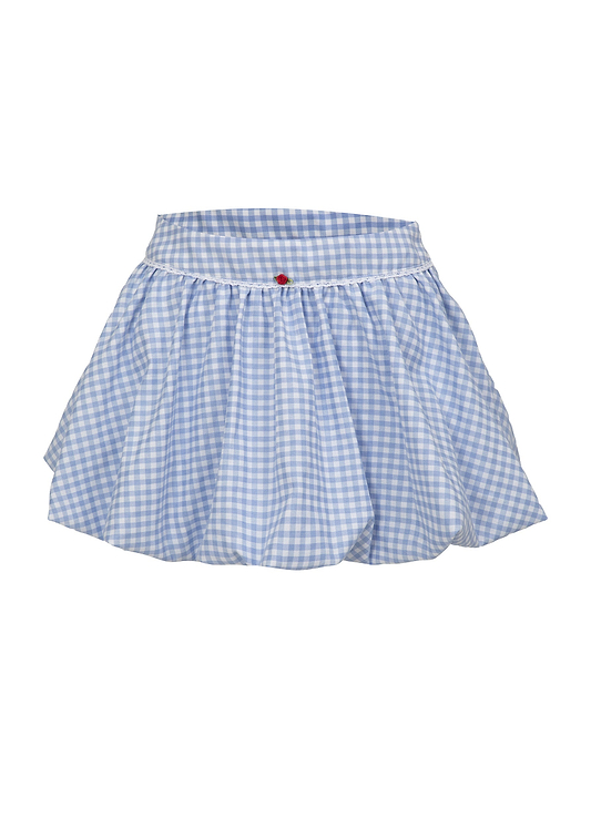 MICAELA LIGHT BLUE GINGHAM - SKIRT