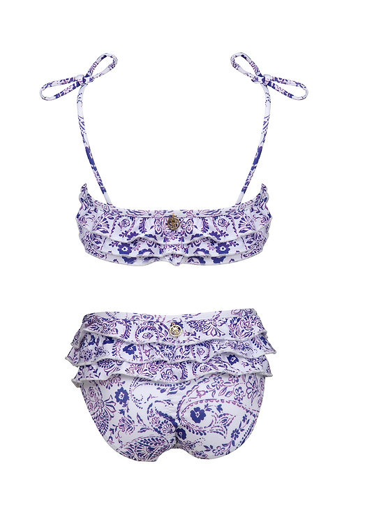בגדי ים לילדים GIRL NAYA BIKINI - PURPLE BANDANA