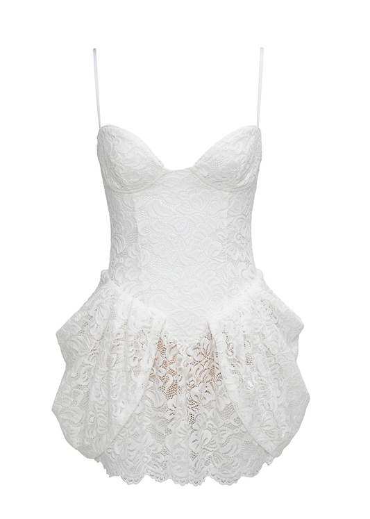 VECNA WHITE LACE - MINI DRESS