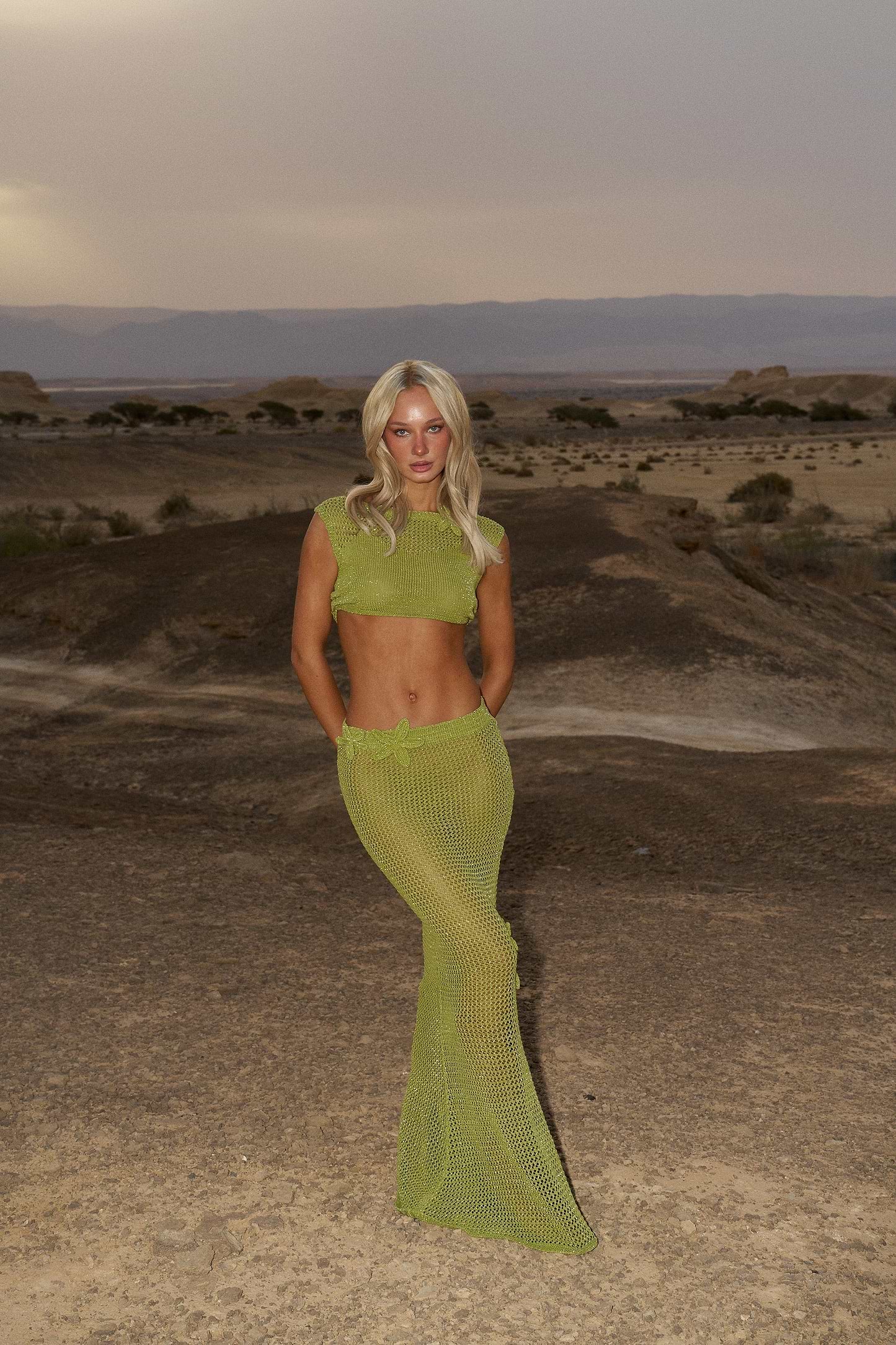 YOKO GLITTER OLIVE GREEN - SKIRT