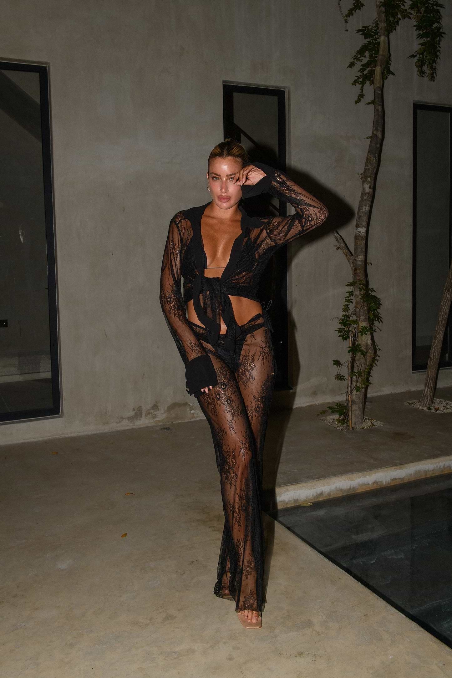 ALLEN BLACK LACE PANTS