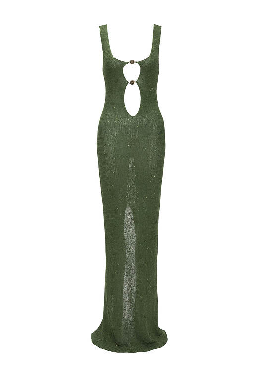 SHEILA GLITTER JUNGLE GREEN - DRESS
