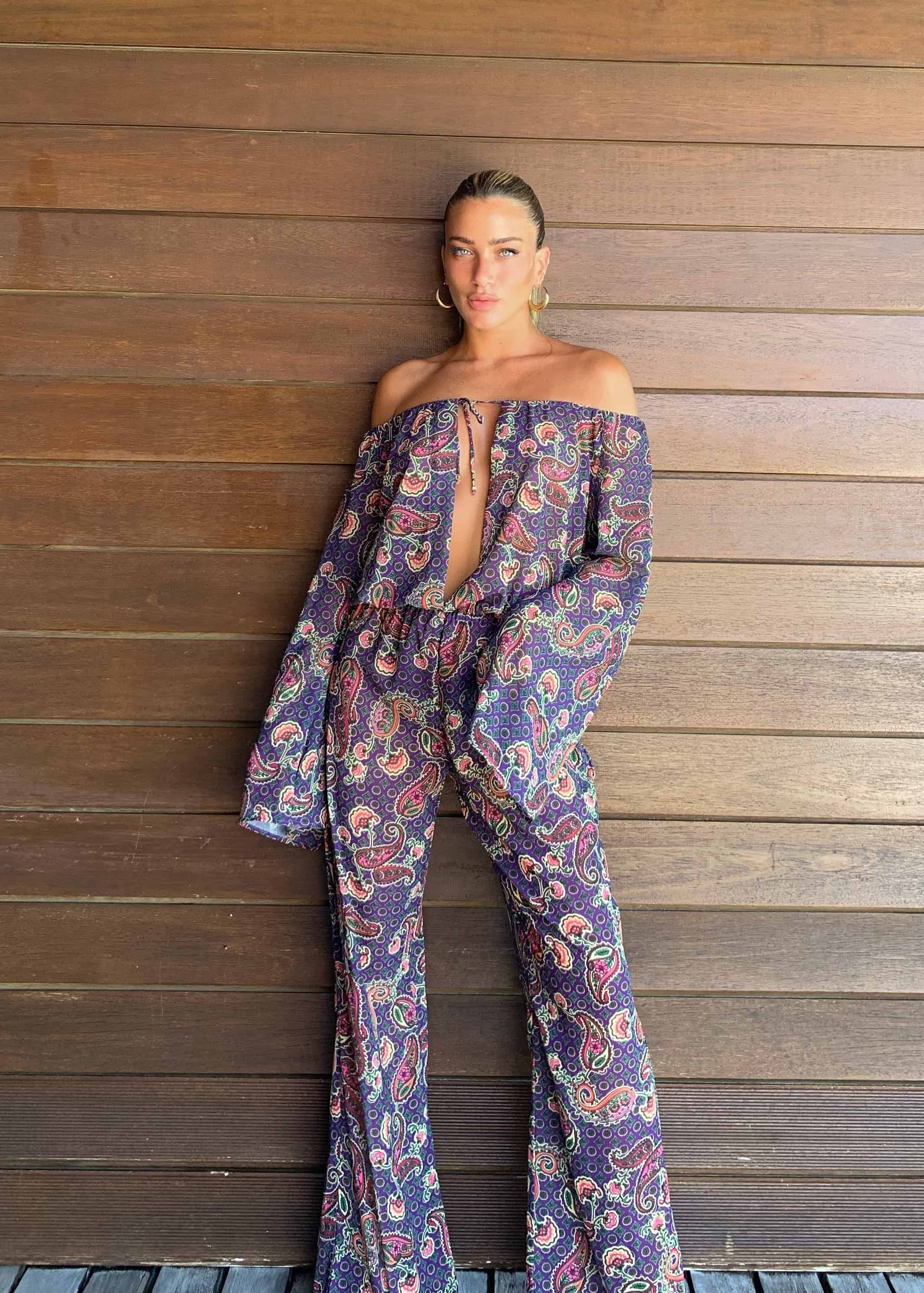 HELEN JUMPSUIT - PURPLE PAISLEY