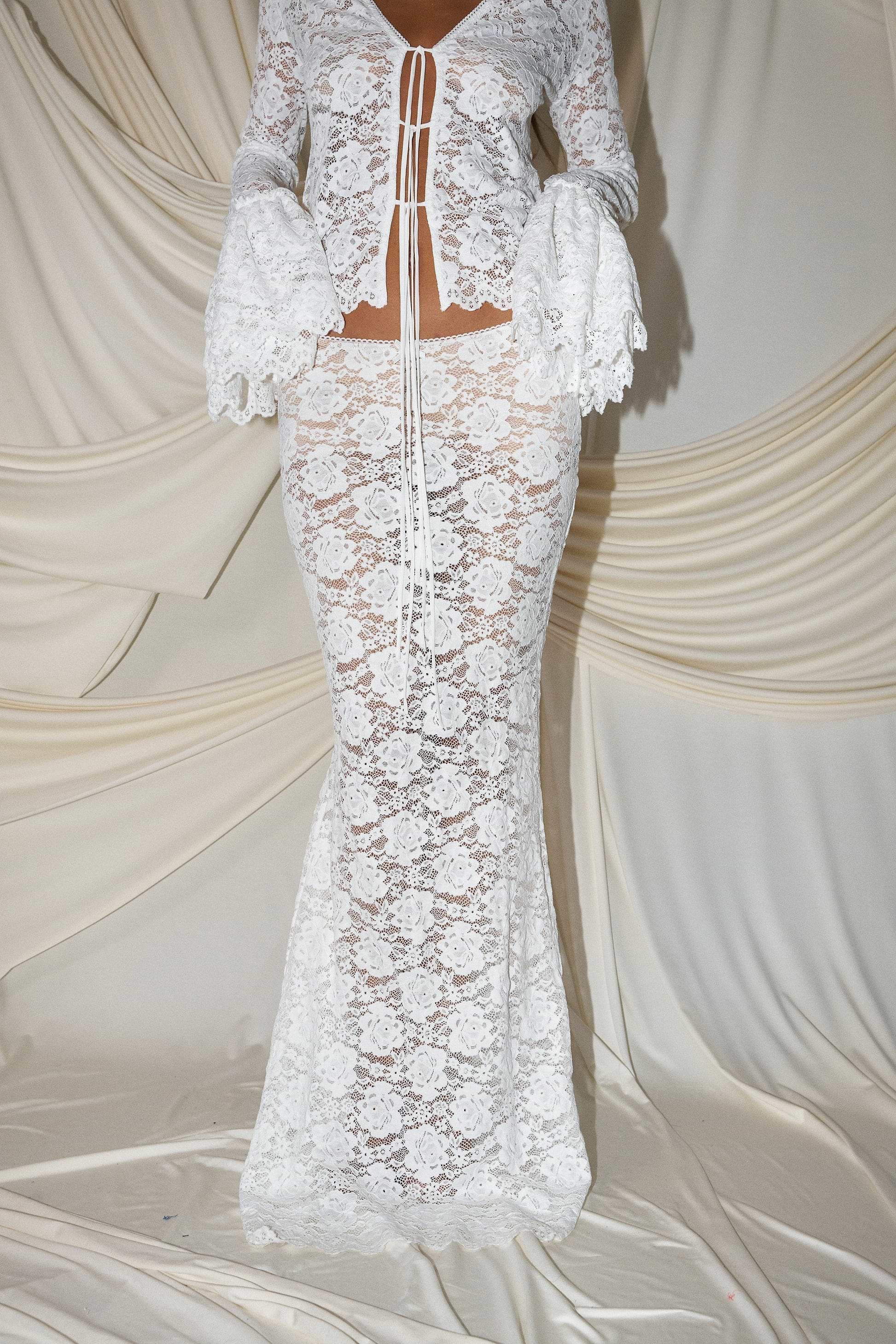 LIBI WHITE LACE - SKIRT
