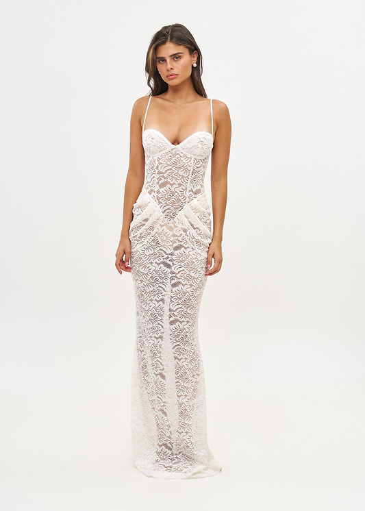 VECNA WHITE LACE - MAXI DRESS