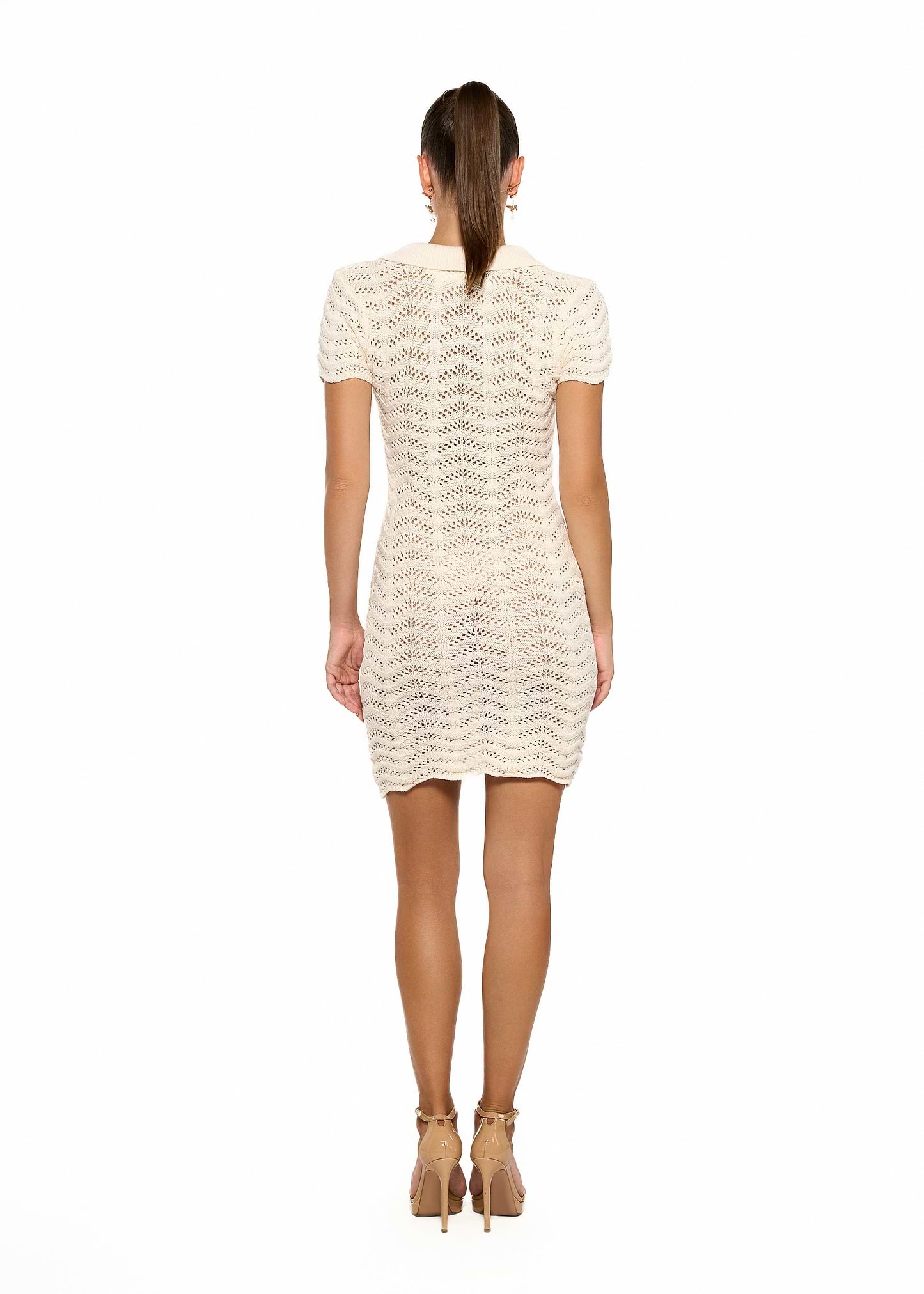 COCO KNITTED IVORY STRIPES - MINI DRESS