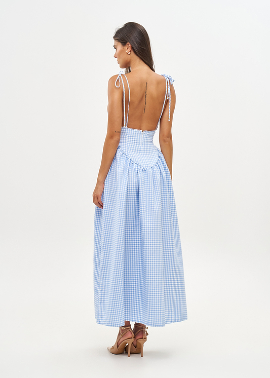 PALOMA LIGHT BLUE GINGHAM - DRESS