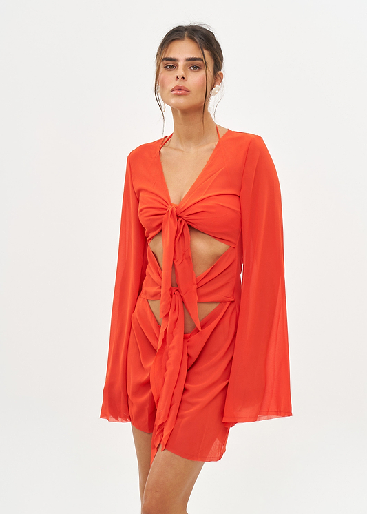 MACI SCARLET RED - MINI DRESS