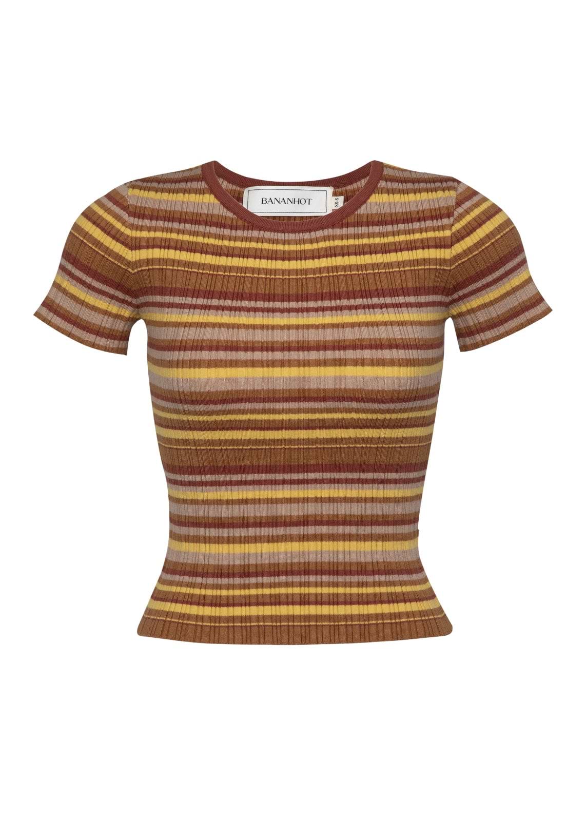 BONNIE TOFFEE RIB STRIPES - T-SHIRT