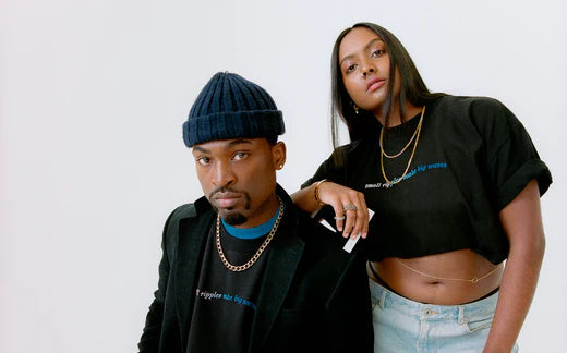 Couple in matching Ripple’s small ripples make big waves’ tee