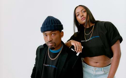 Couple in matching Ripple’s small ripples make big waves’ tee