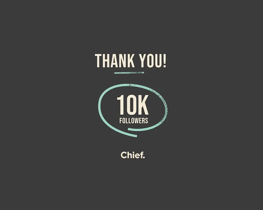 We are now 10k on Instagram. Thank you! - Chief Nutrition