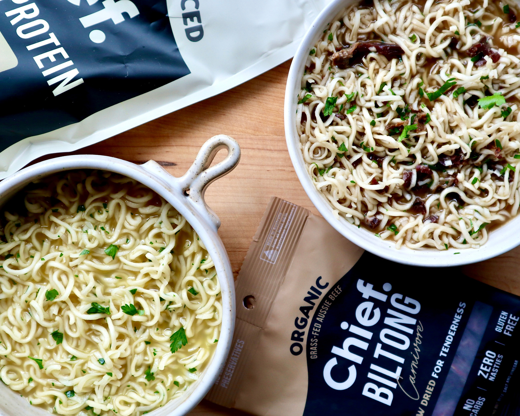 Healthy 2-Minute Chicken & Beef Noodles