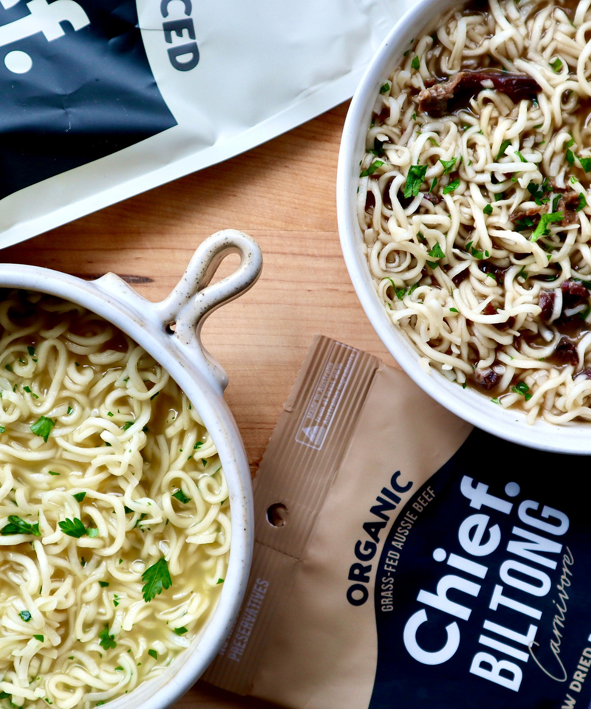 Healthy 2-Minute Chicken & Beef Noodles