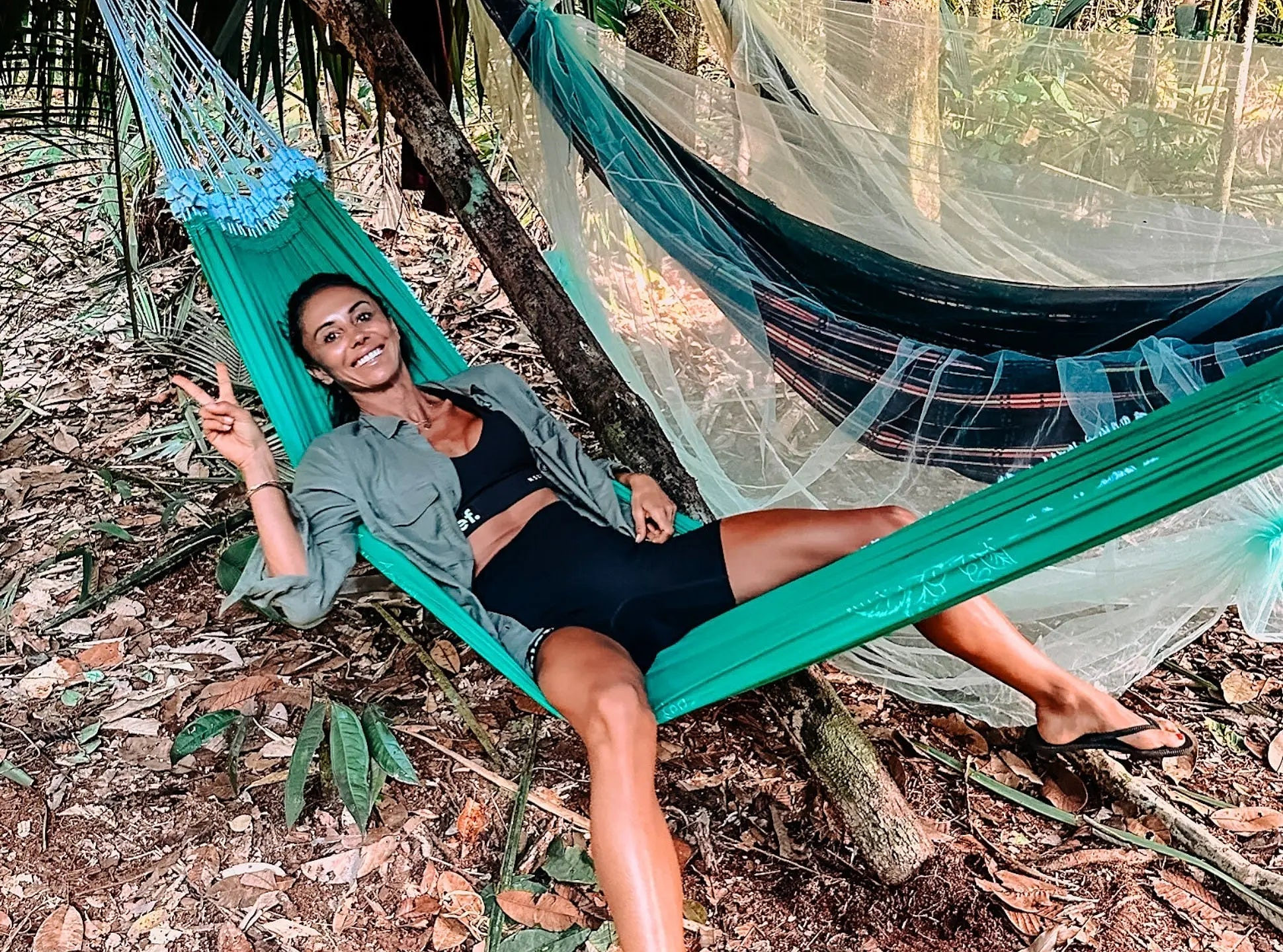 Lying in a hammock in the amazon jungle