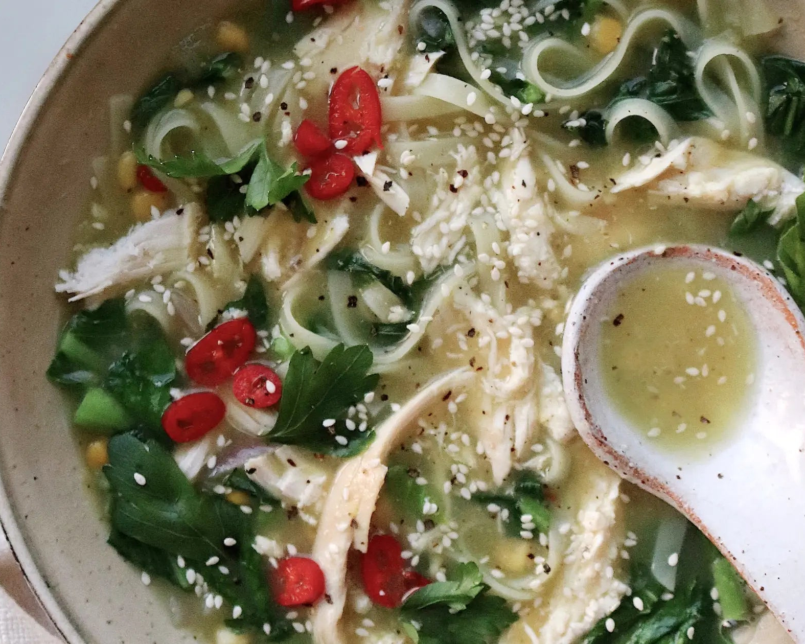 Comforting Collagen-rich Chicken + Sweetcorn Soup - Chief Nutrition