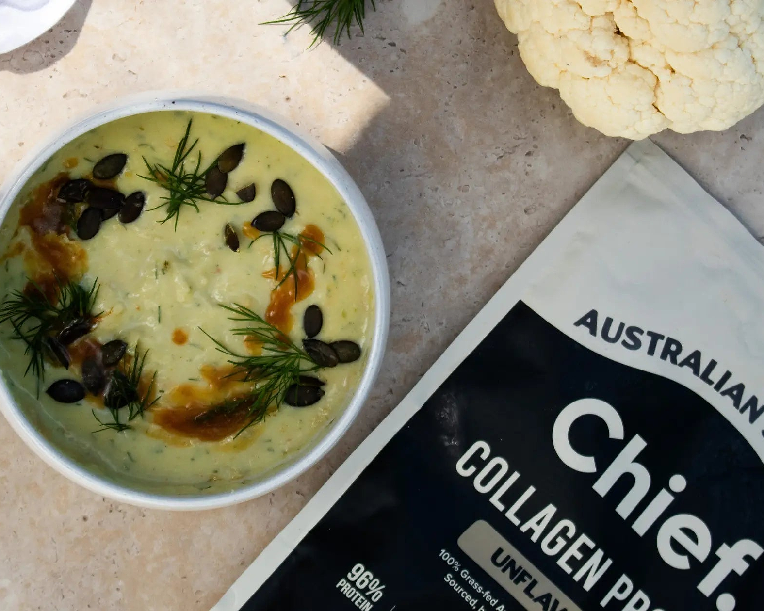 Creamy Cauliflower Soup with Collagen - Chief Nutrition
