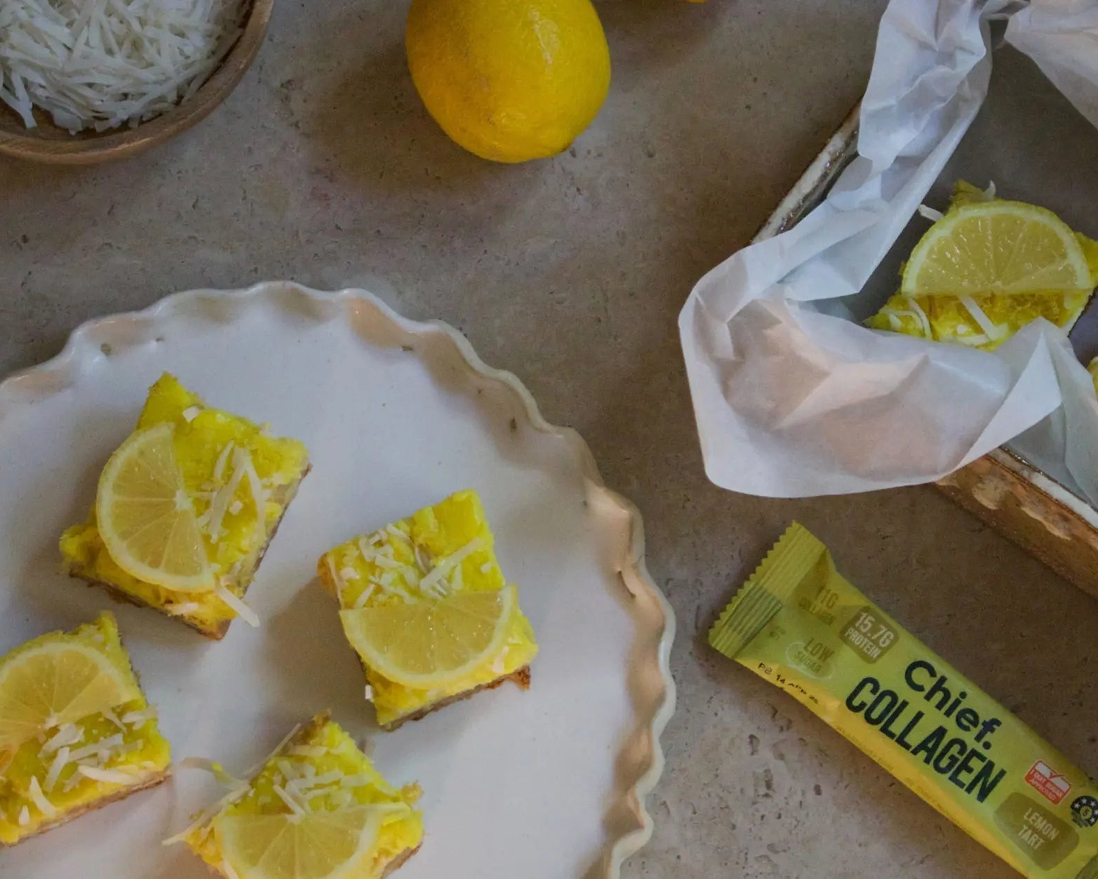 Gluten-free Lemon Tart Collagen Slice - Chief Nutrition