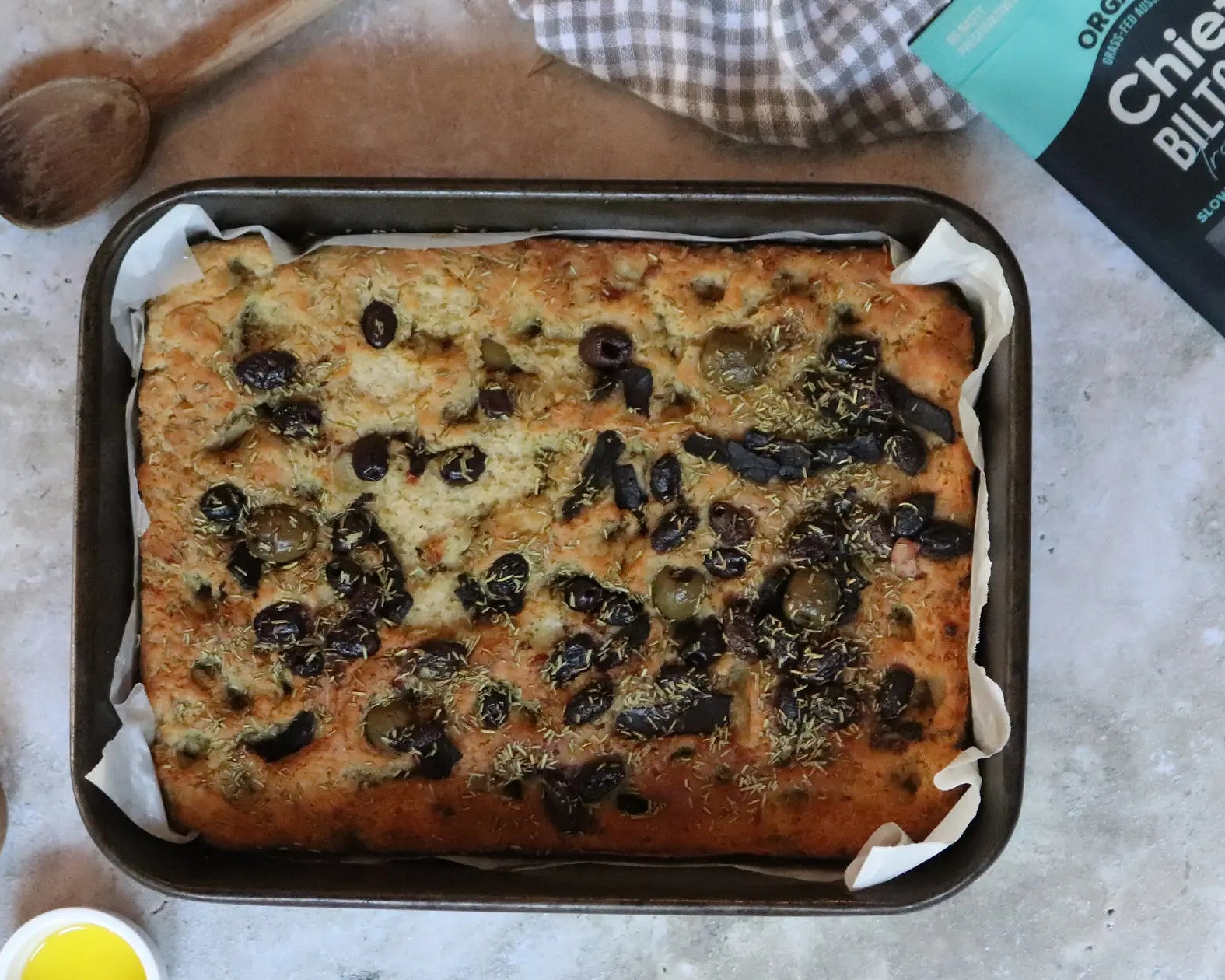 Gluten-free Olive, Rosemary & Biltong Focaccia - Chief Nutrition