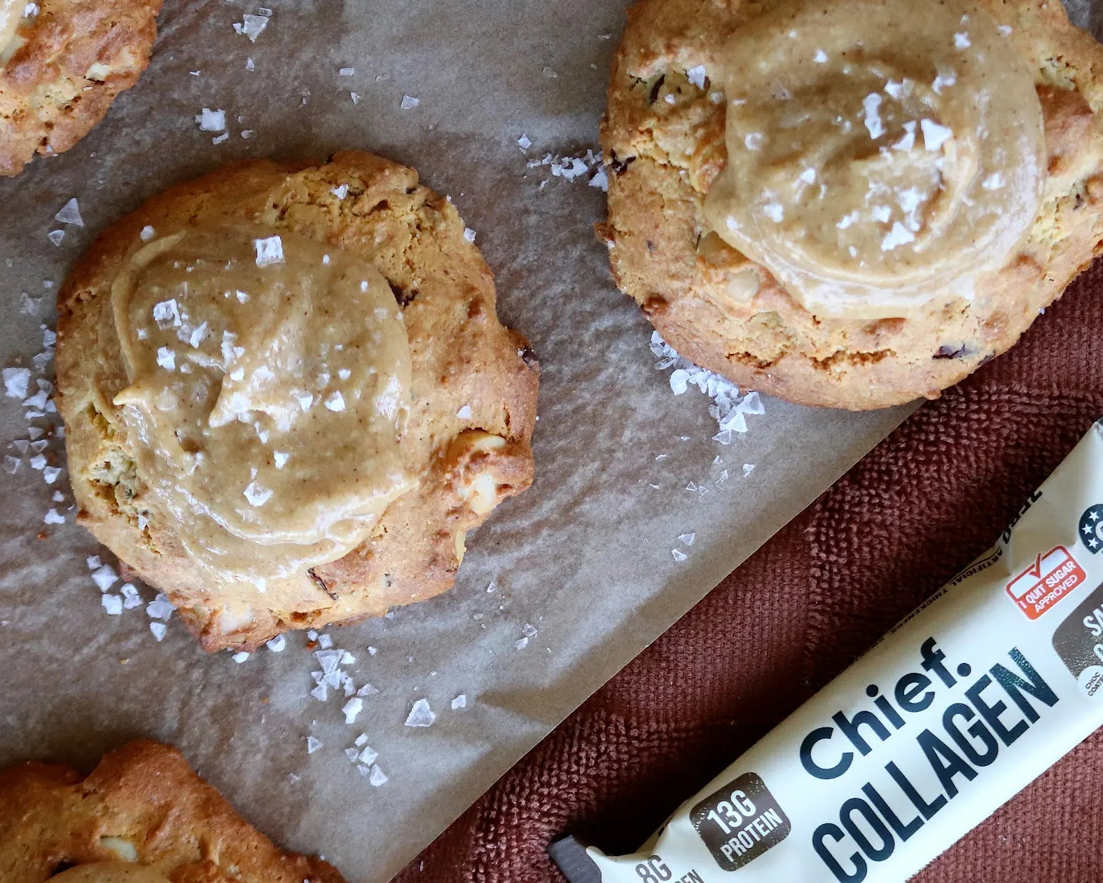 Gluten-Free Salted Caramel Macadamia Cookies - Chief Nutrition