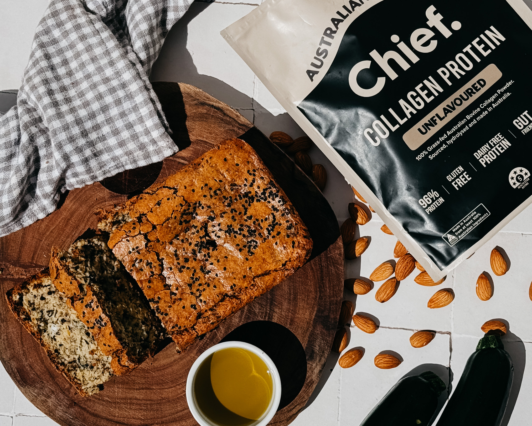 Savoury Zucchini Protein Bread