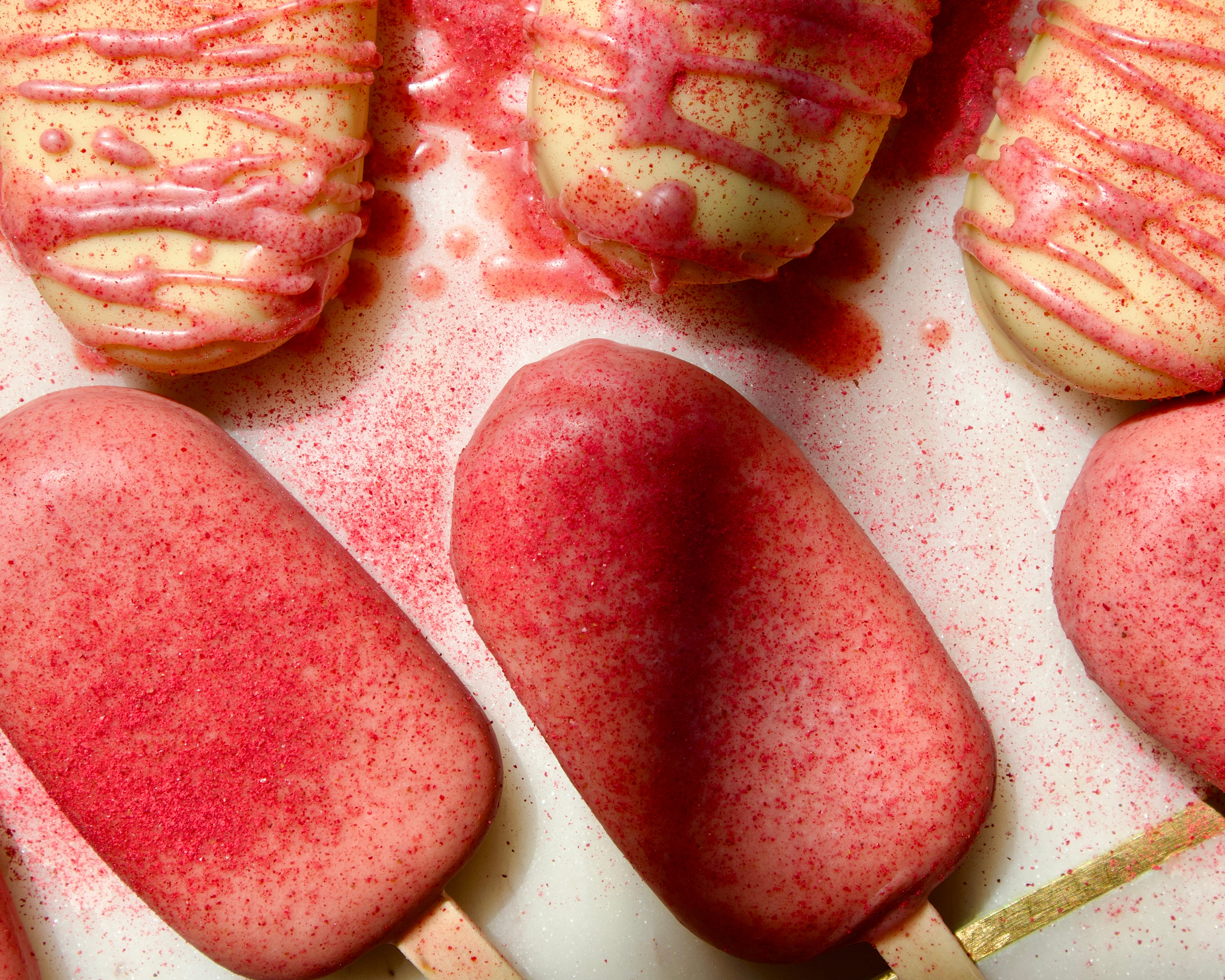 Strawberries & Cream Popsicles