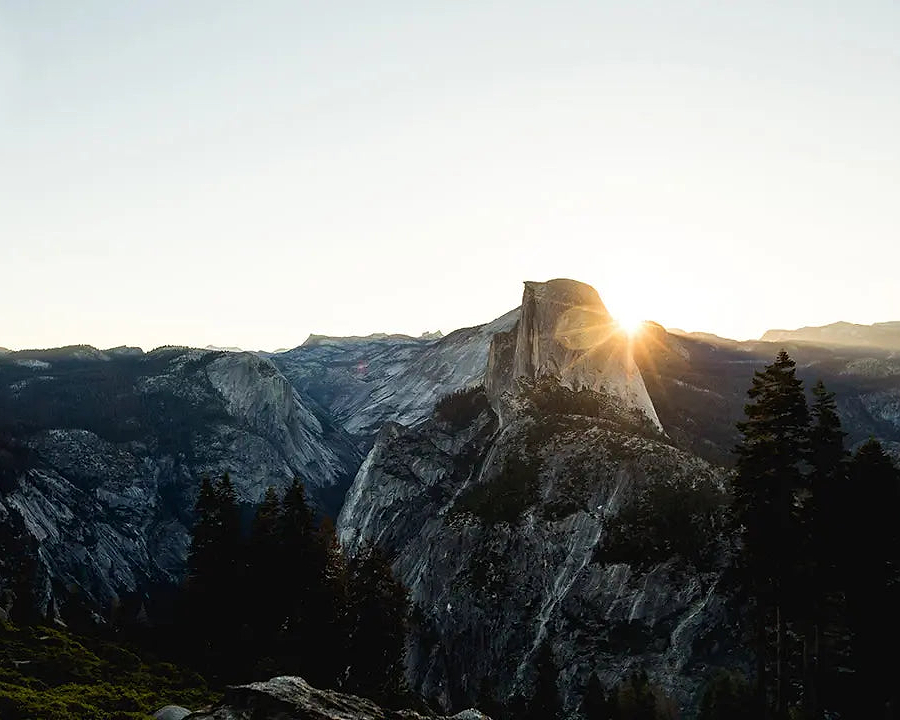 Trail running in Yosemite national park