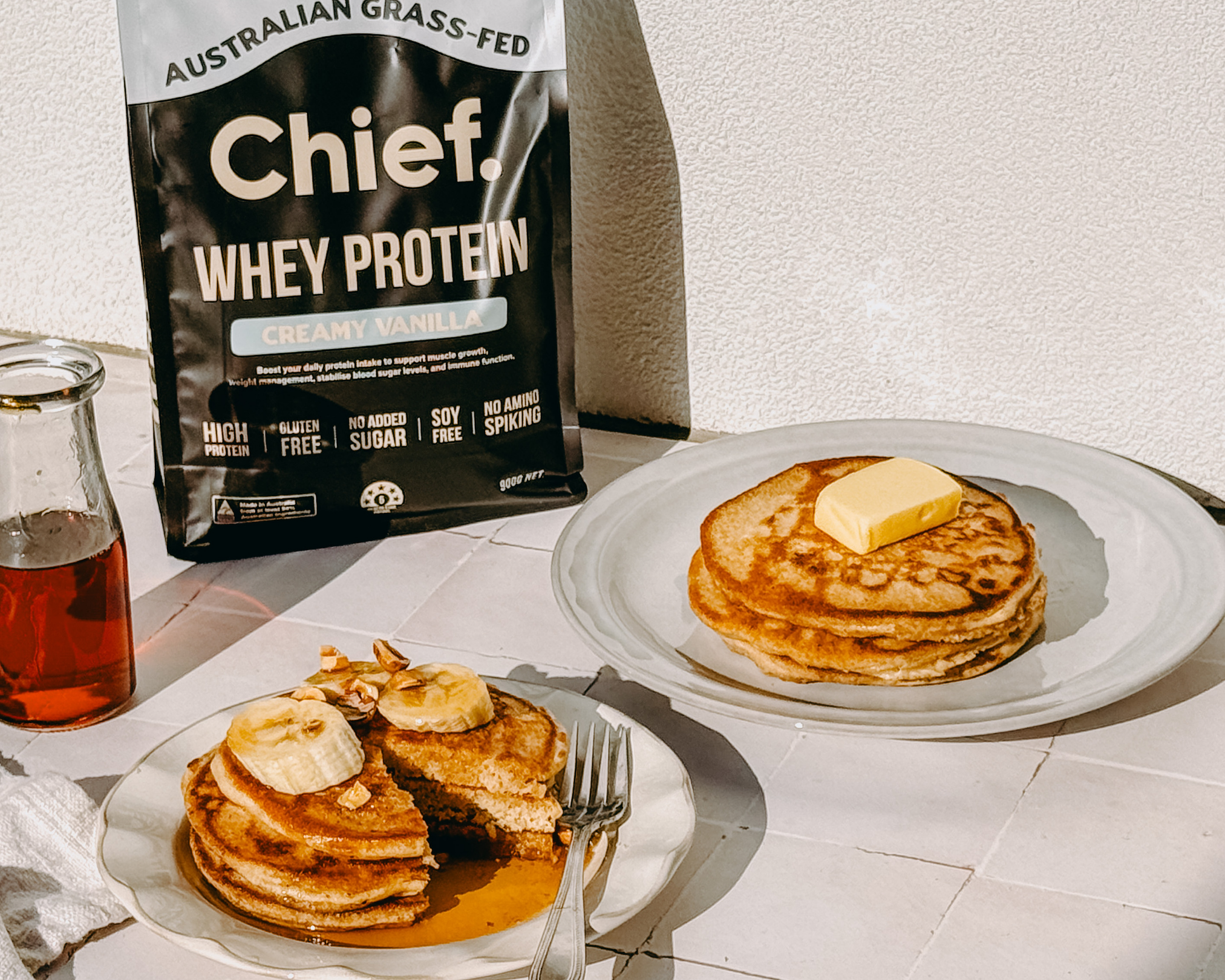 Fluffy Whey Protein Pancakes