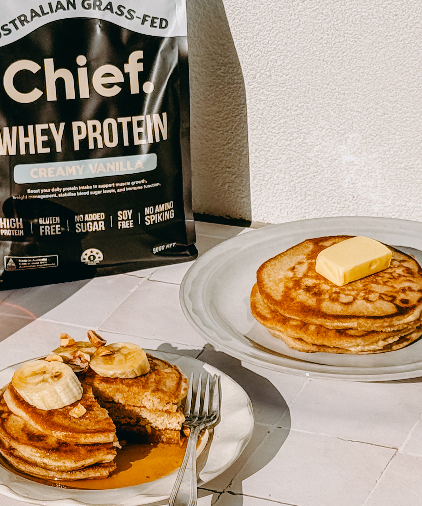 Fluffy Whey Protein Pancakes