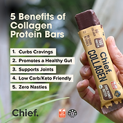 Collagen Protein Choc Peanut Butter Bar (12 bars) Chief Nutrition