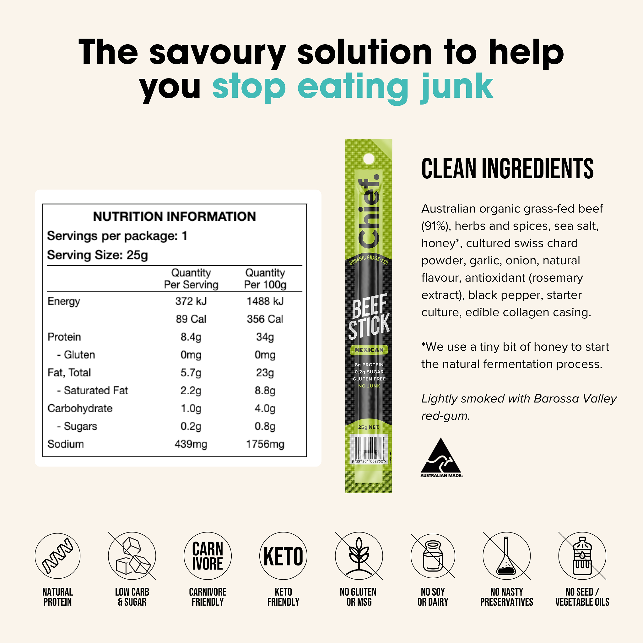 Organic Beef Sticks - Mexican