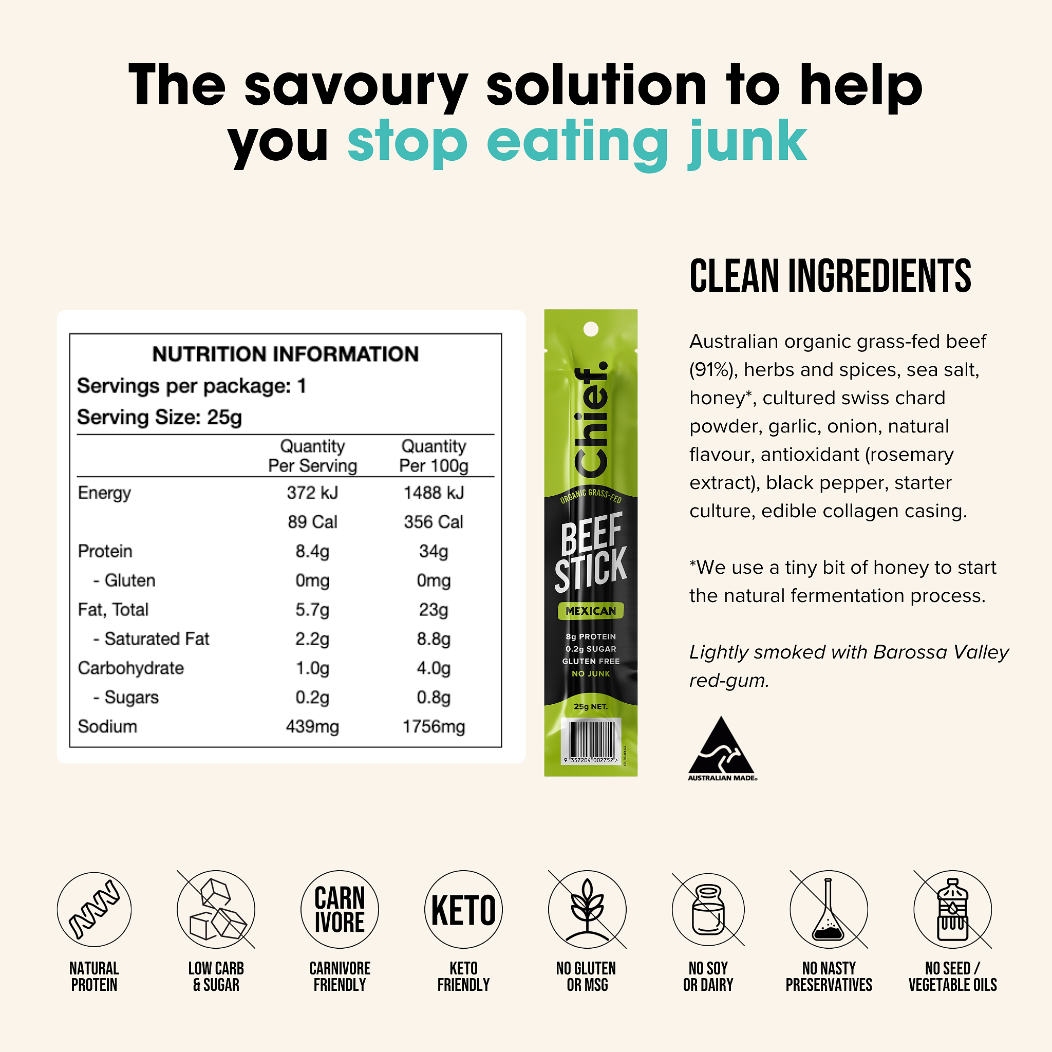 Organic Beef Sticks - Mexican