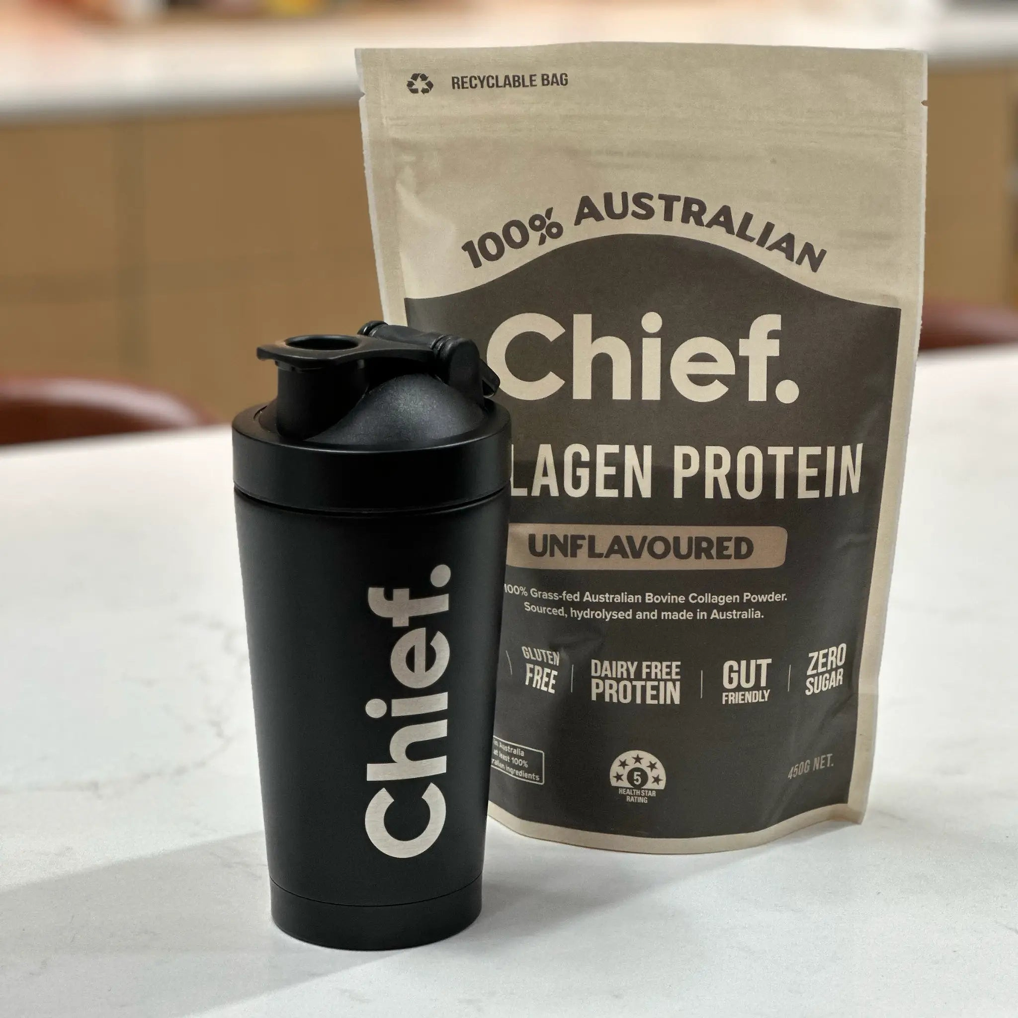 Chief Stainless Steel Protein Shaker 500ml Merchandise Chief Nutrition   