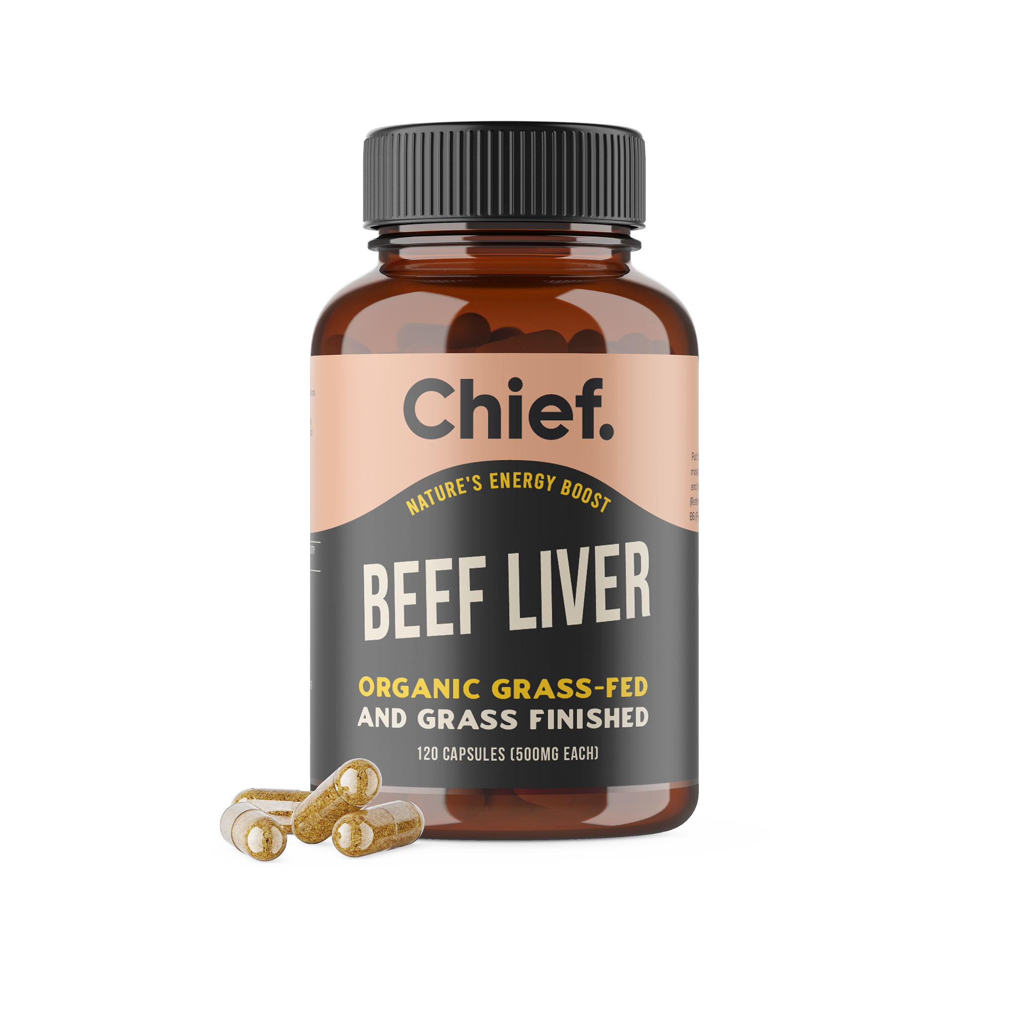 Organic Beef Liver Energy Boost (120 Capsules) - Batch Tested Chief Nutrition