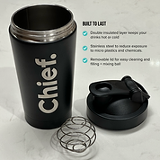 Chief Stainless Steel Protein Shaker 500ml Chief Nutrition