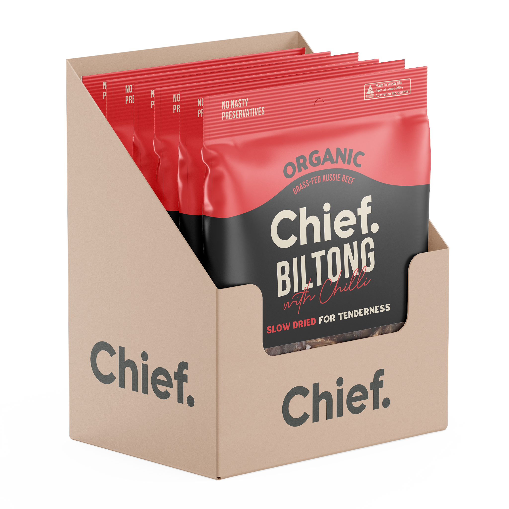 Organic Biltong - Cayenne Chilli (30g and 90g) Chief Nutrition
