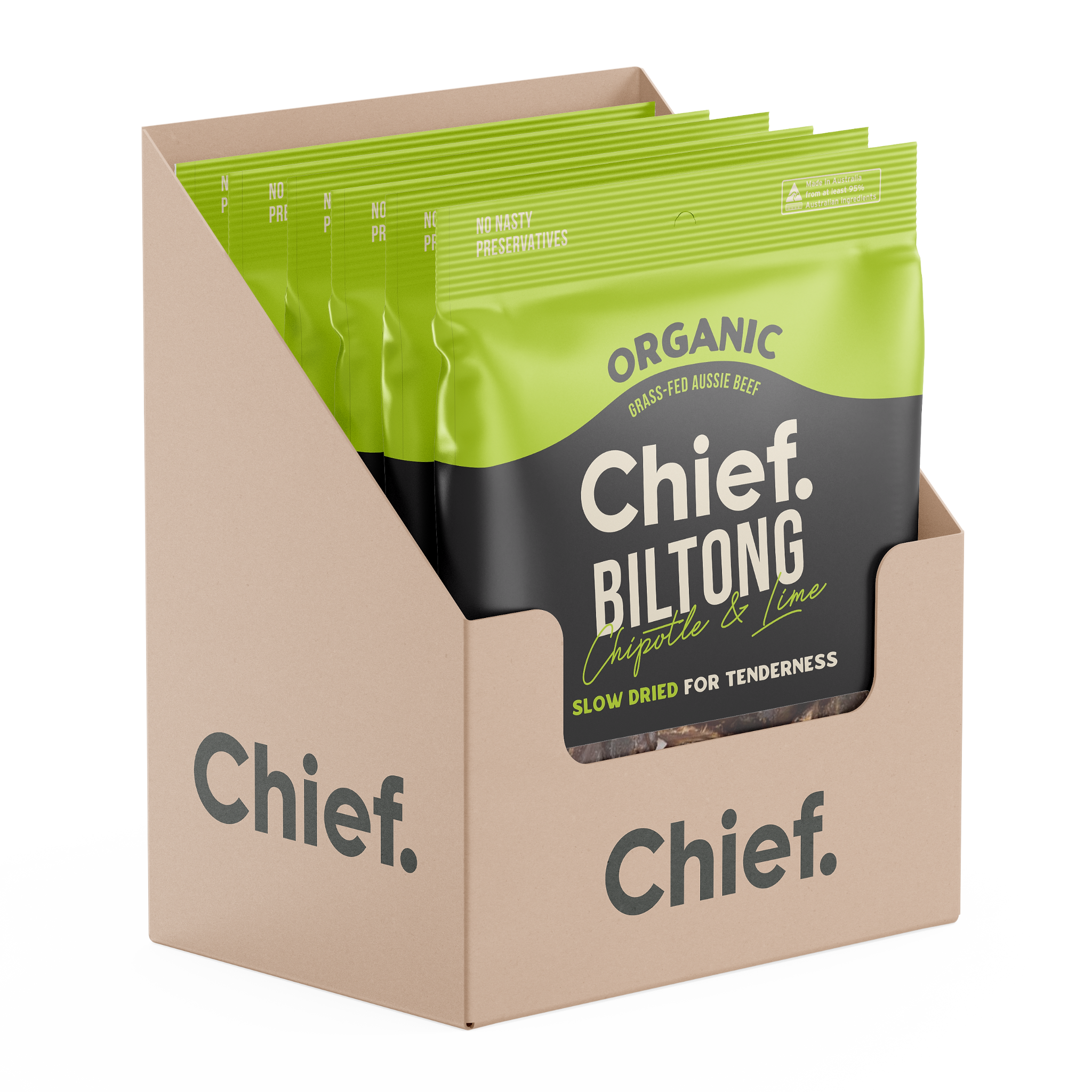 Organic Biltong - Chipotle & Lime (30g and 90g) Chief Nutrition
