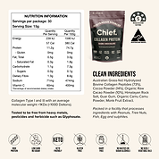 Grass-fed Collagen Protein Powder - Dark Chocolate (30 serves) Chief Nutrition