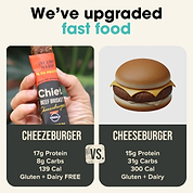 Organic Beef Bars - Cheezeburger (12 bars) *LIMITED EDITION* Meat Bar Chief Nutrition
