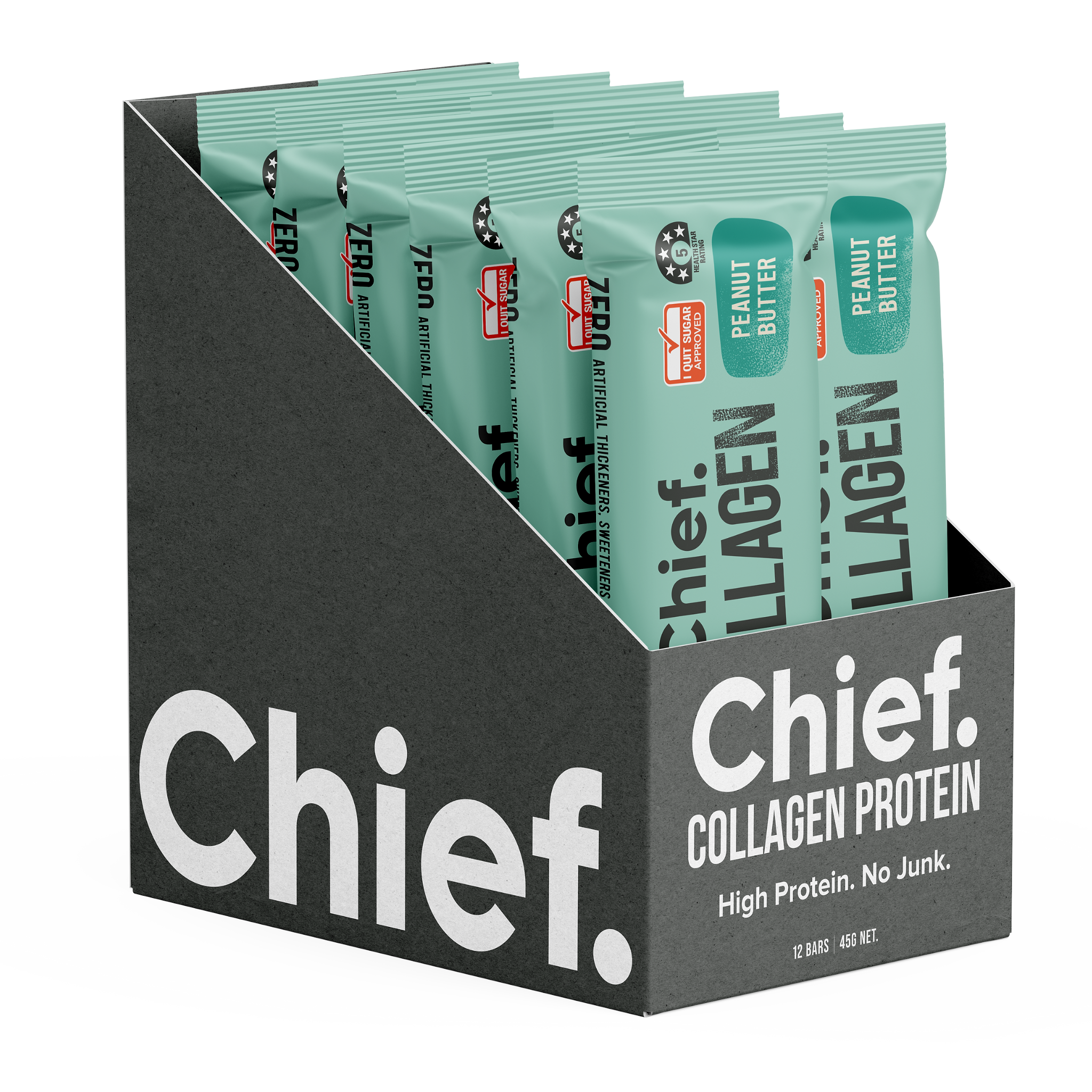 Collagen Protein Peanut Butter Bar (12 bars) - Batch Tested Chief Nutrition