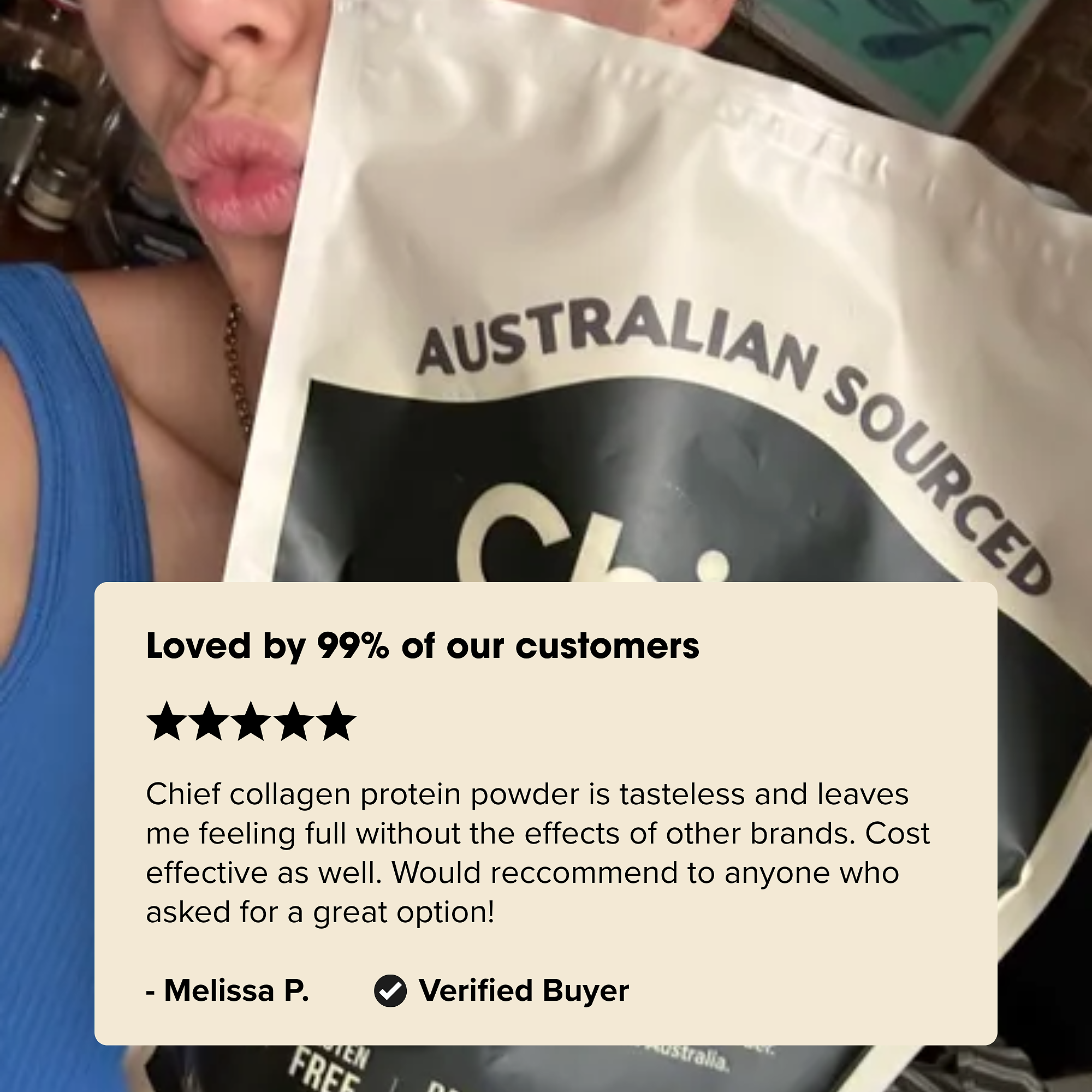 Grass-fed Collagen Protein Powder - Unflavoured (30 serves) - Batch Tested Chief Nutrition