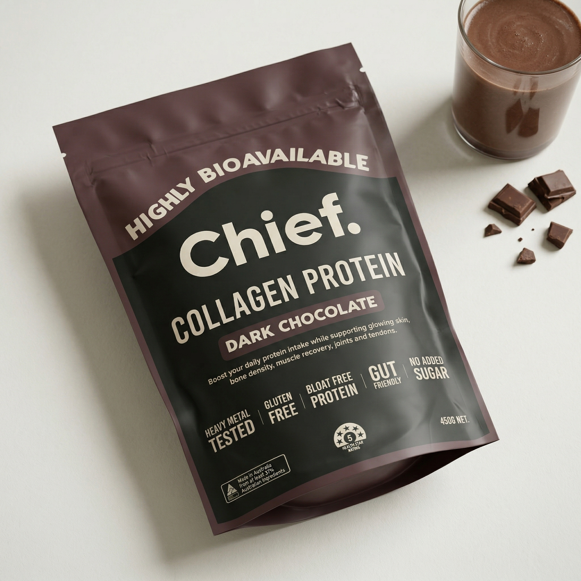 Grass-fed Collagen Protein Powder - Dark Chocolate