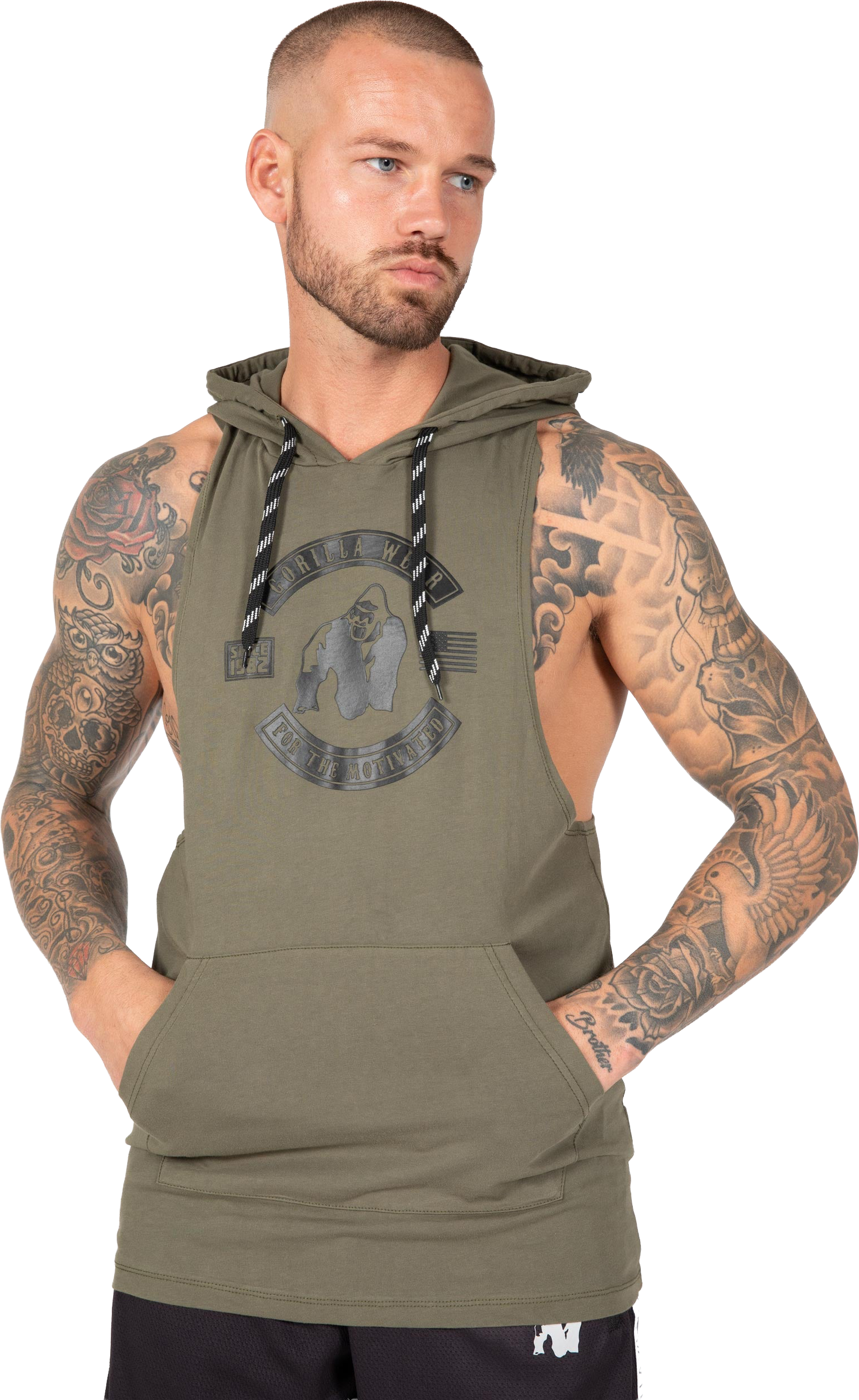 Lawrence Hooded Tank Top - Army Green