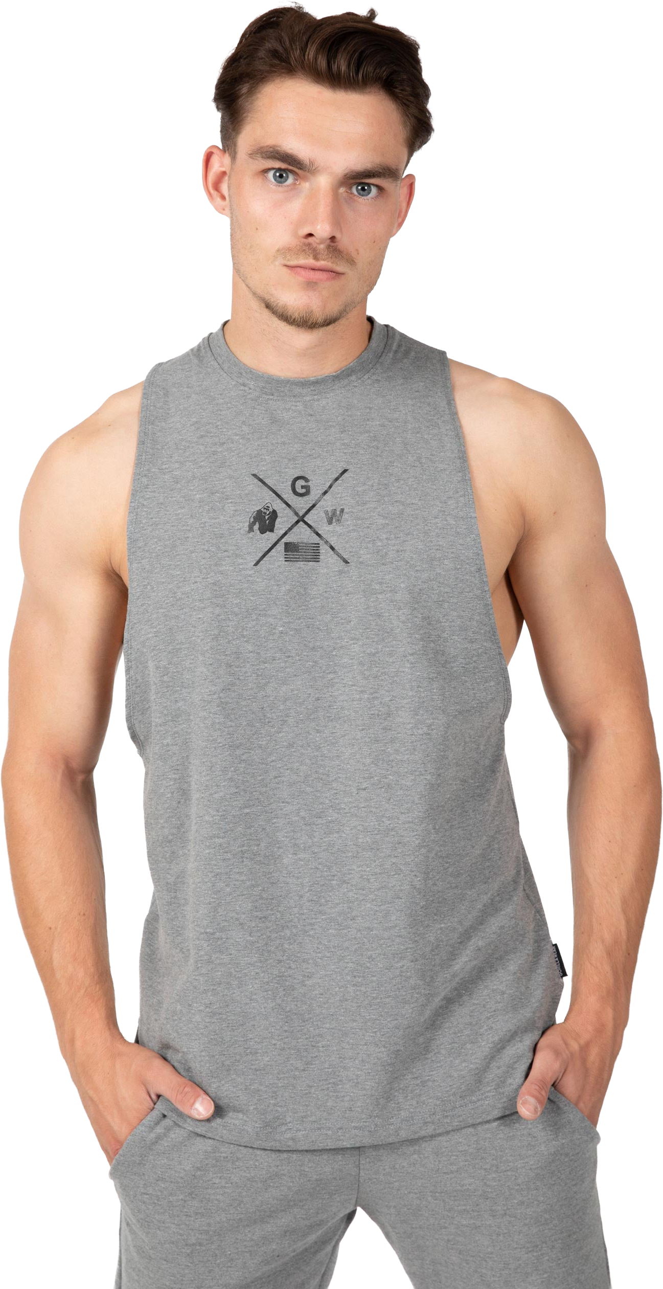 Cisco Drop Armhole Tank Top - Gray/Black