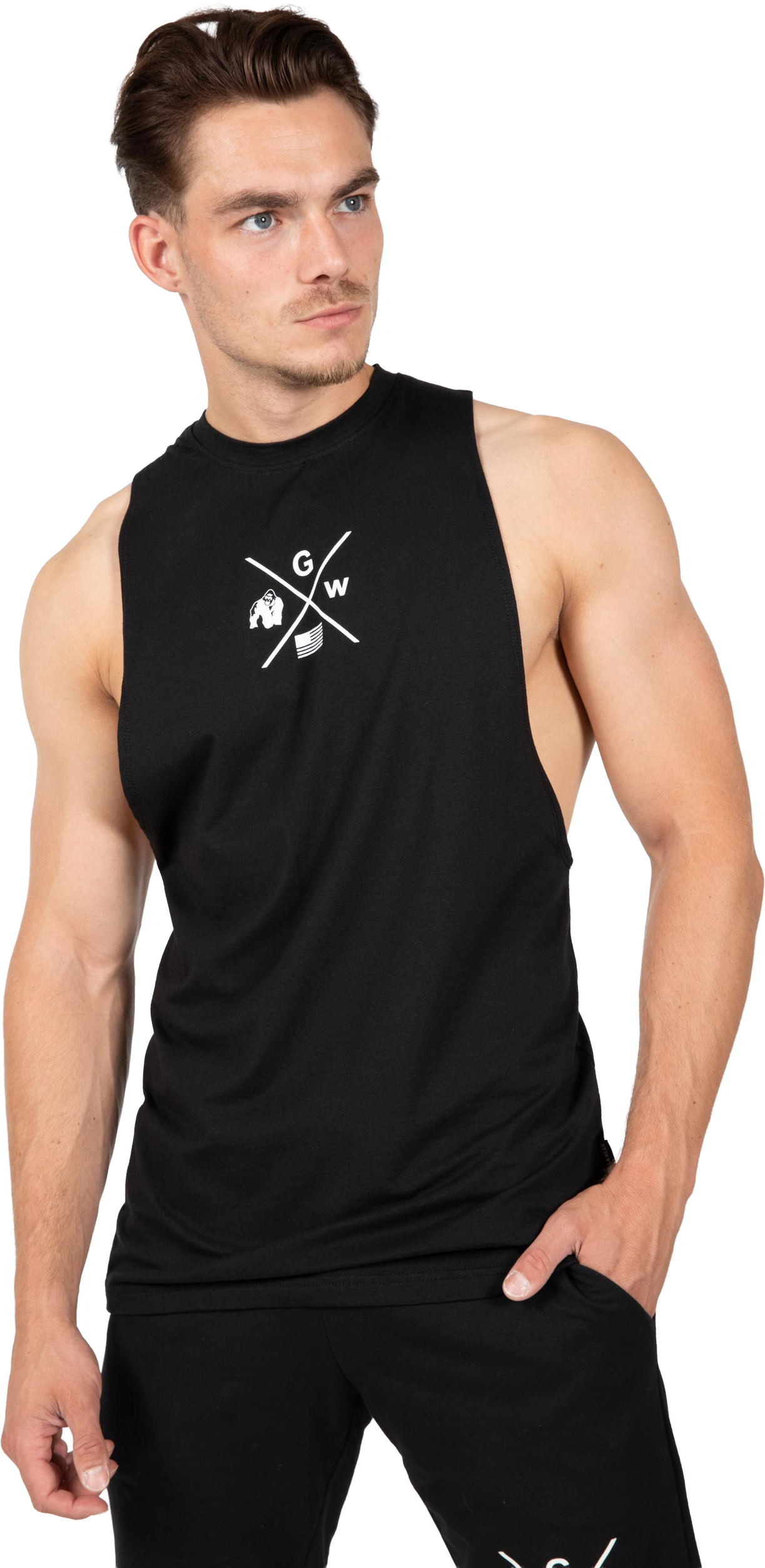 Cisco Drop Armhole Tank Top - Black/White