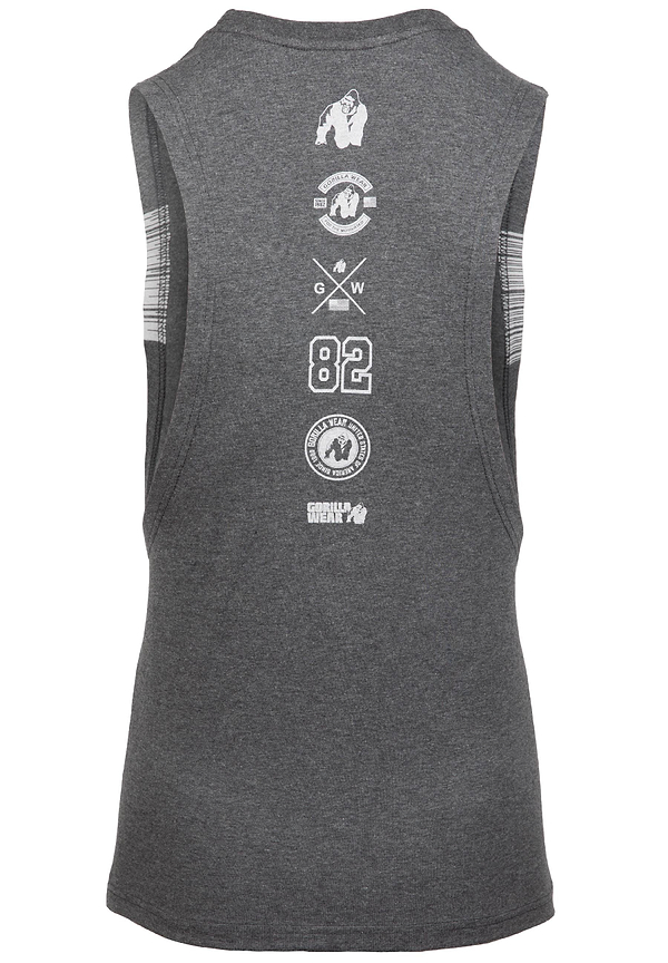 Lopez Drop Armhole Tank Top -Dark Grey Melange