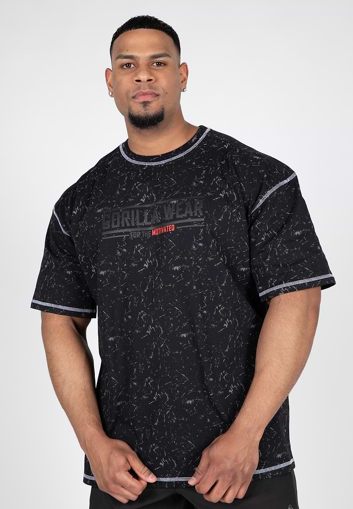 在庫処分 激安 Saginaw Oversized T-Shirt - Washed Black | GorillaWearUsa トップス