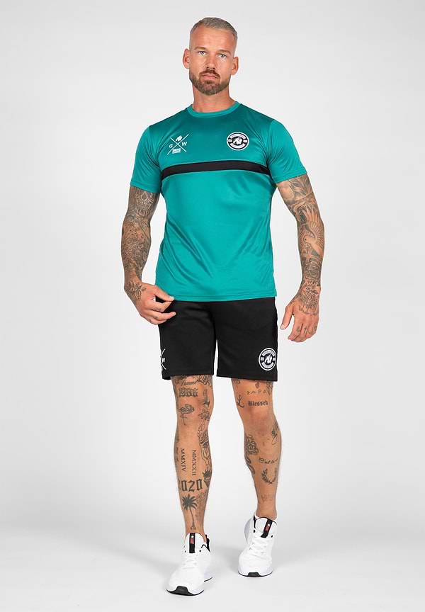 Vernon T-shirt - Black - Teal Green