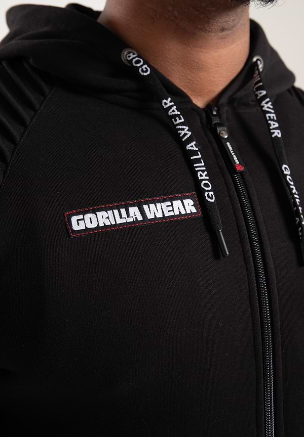 Georgia Zipped Hoodie - Black