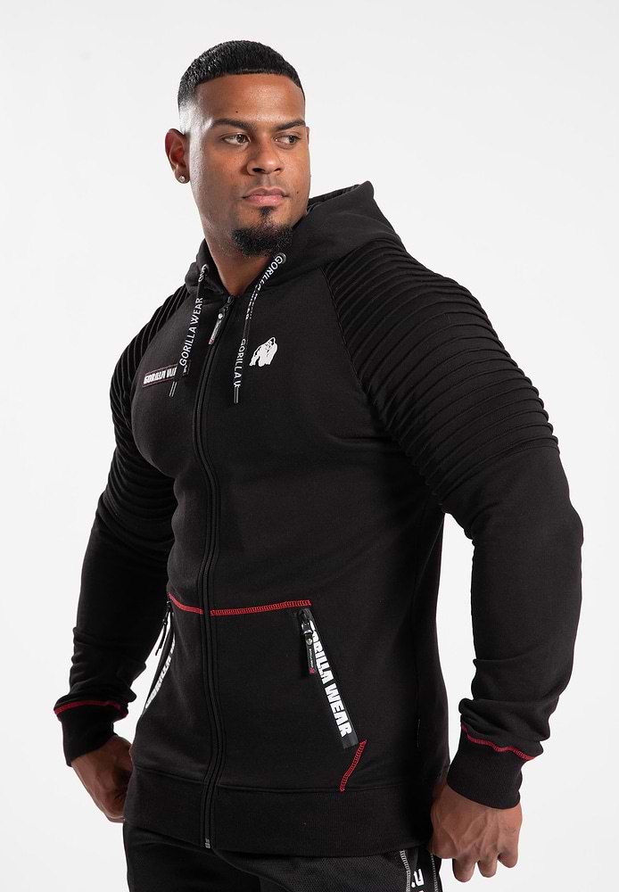 Springfield S/L Zipped Hoodie - Black | GorillaWearUsa Springfield S/L Zipped Hoodie - Black | GorillaWearUsa